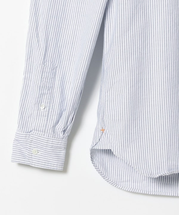 Beams Plus Button Down Oxford Candy Stripe, Blue