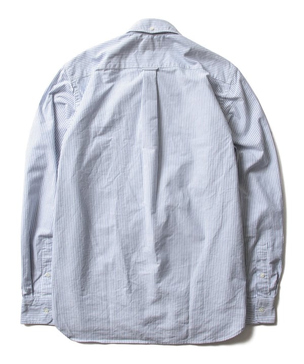 Beams Plus Button Down Oxford Candy Stripe, Blue